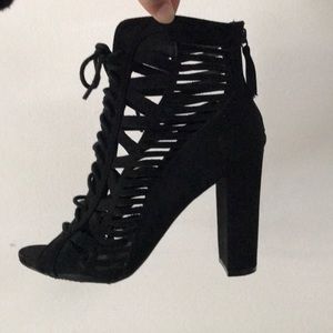 Xoxo black lace up heels